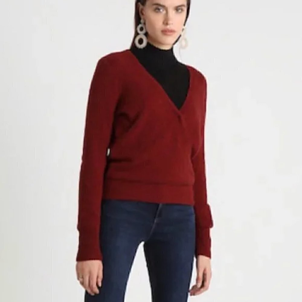 Madewell Wrap-Front Pullover Sweater in Coziest Yarn Size Small